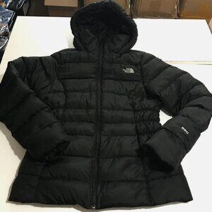 The North Face Women's Small 550 Down Feather Quilted Puffer Jacket Coat Black